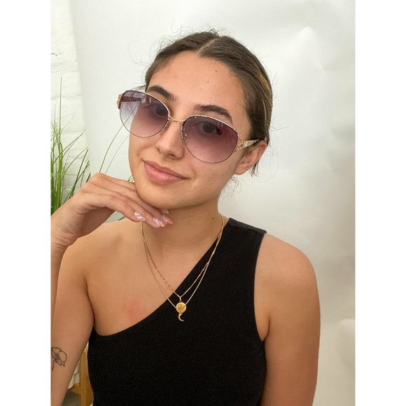 80s 90s CHRISTIAN DIOR Sunglasses Eyewear Gold Metal Frames Black Gradient Lens main image 8